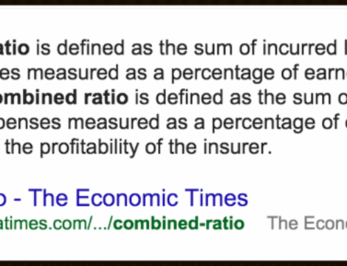 Combined Ratio : Core of the business but not all.